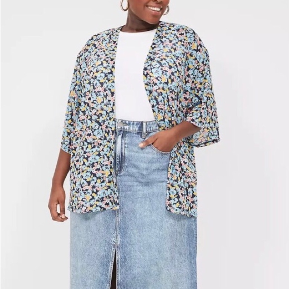 Lane Bryant floral kimono topper